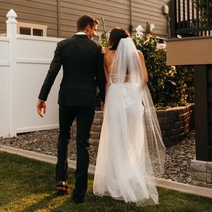 Wedding Dress with Overskirt Show Me Your Mumu Veil included